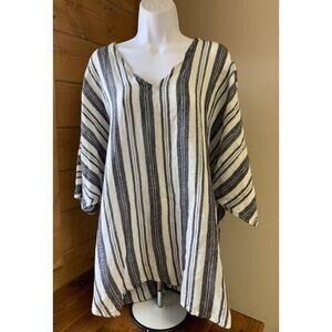 DENIS COLOMB Cashmere Linen Large Handwoven poncho Top Kaftan Boho Festival